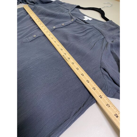 J. Jill Pure Gray 3/4 Sleeve Tunic Top Women size XL Lagenlook Mother of pearls - Picture 6 of 14
